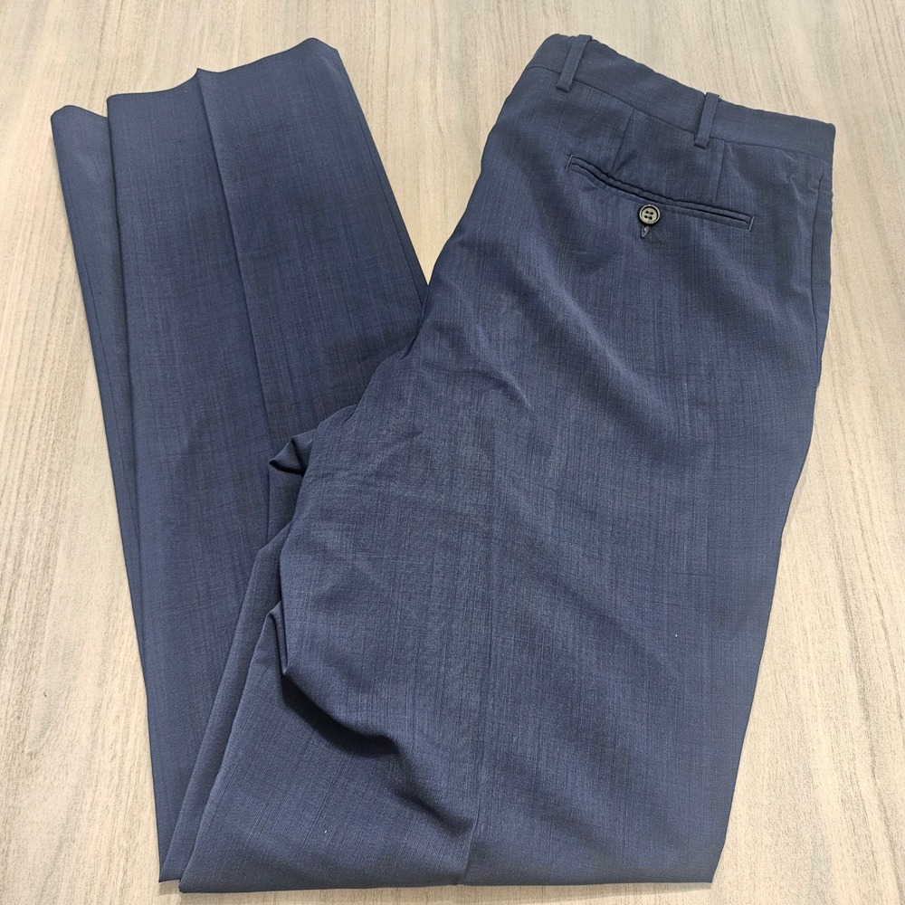Canali 1934‎ Mens Blue 100% Wool Dress Pants Trousers Italy Size 54 IT 37 US